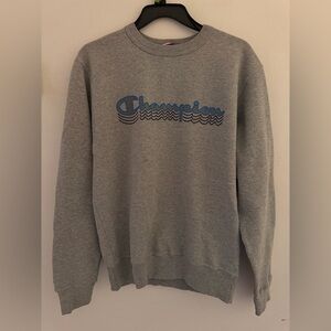 Champion Gray Wave Logo Sweatshirt - Size S